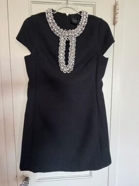 ENDLESS ROSE KEYHOLE MINI DRESS w/ Crystal Embellished Neckline SMALL